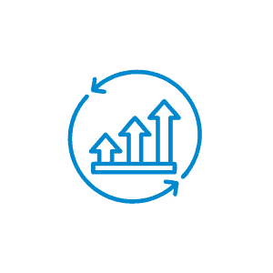 Business growth and analytics icon, representing progress and data analysis for strategic decision-m.